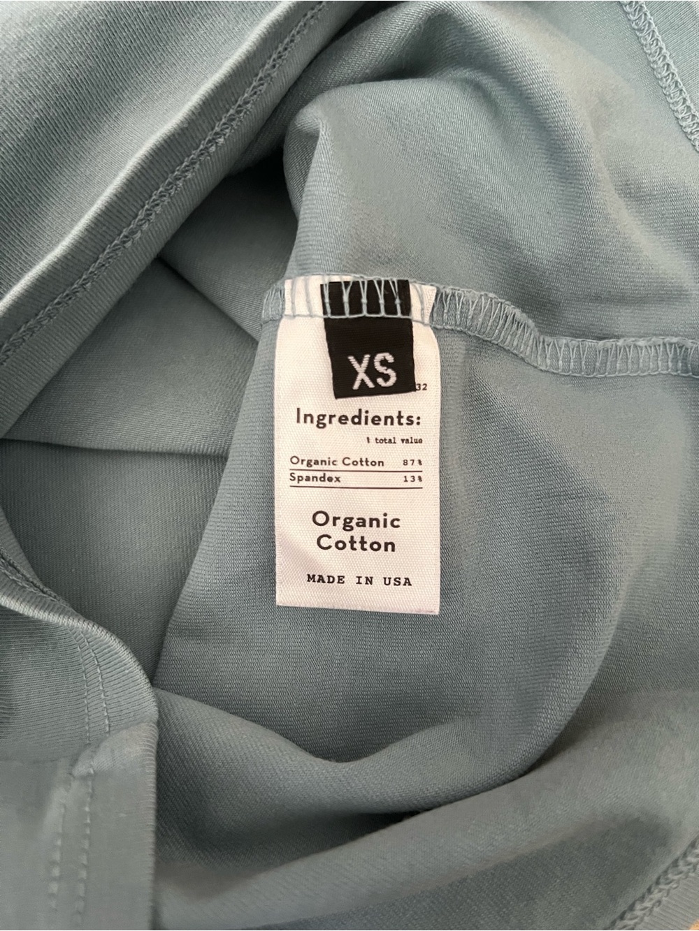Groceries Apparel Organic Cotton Crop Top Slate Blue Sustainable Athleisure XS - Picture 5 of 9